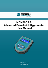 Thumbnail of document Manual - MDM300-IS Intrinsically Safe Hygrometer